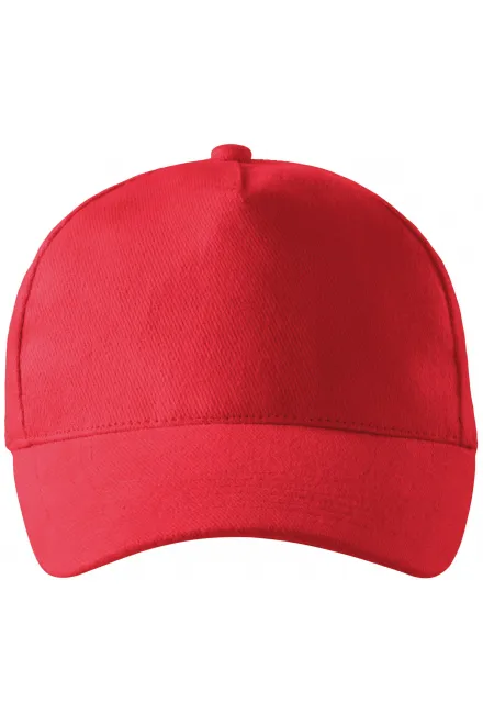 5-Panel-Baseballmütze - rot, einstellbar