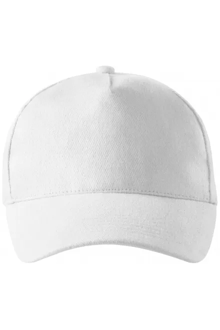 5-Panel-Baseballmütze - weiß, einstellbar
