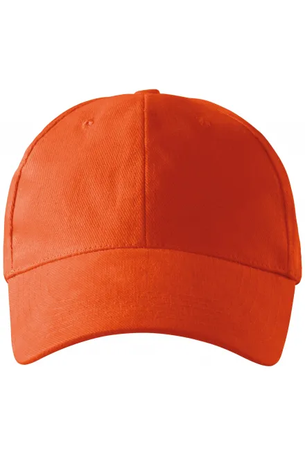 6-Panel-Baseballmütze - orange, einstellbar
