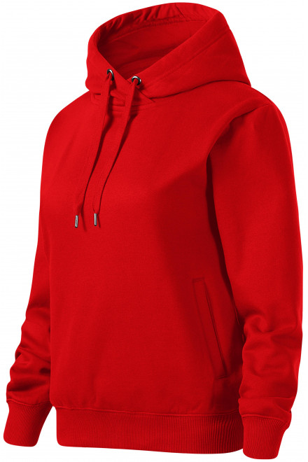 Bequemes Damen-Sweatshirt mit Kapuze, rot, Hoodies