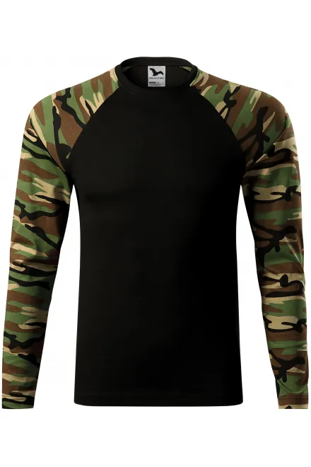 Camouflage T-Shirt mit langen Ärmeln - Tarnung braun, M