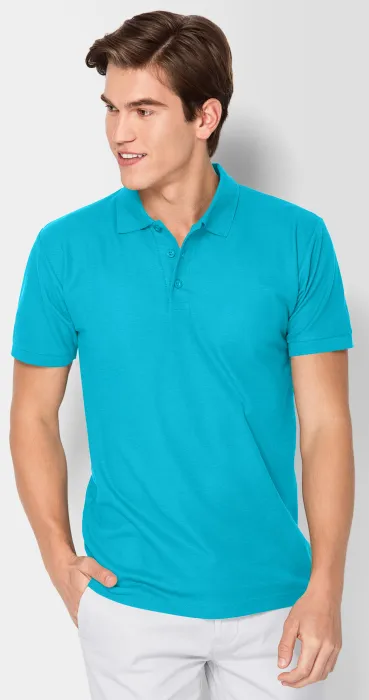 Bequemes Poloshirt für Herren, türkis