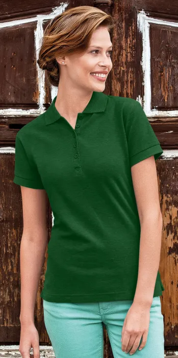 Damen einfaches Poloshirt, Flaschengrün