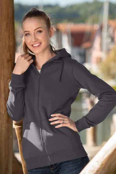 Damen Hoodie mit Kapuze, stahlgrau