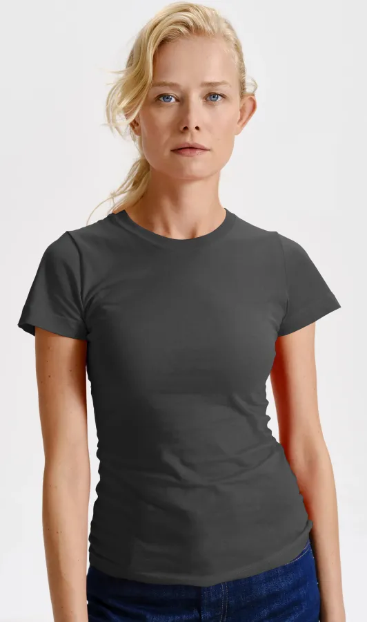 Damen klassisches T-Shirt, Ebenholz Grau Damen klassisches T-Shirt, Ebenholz Grau