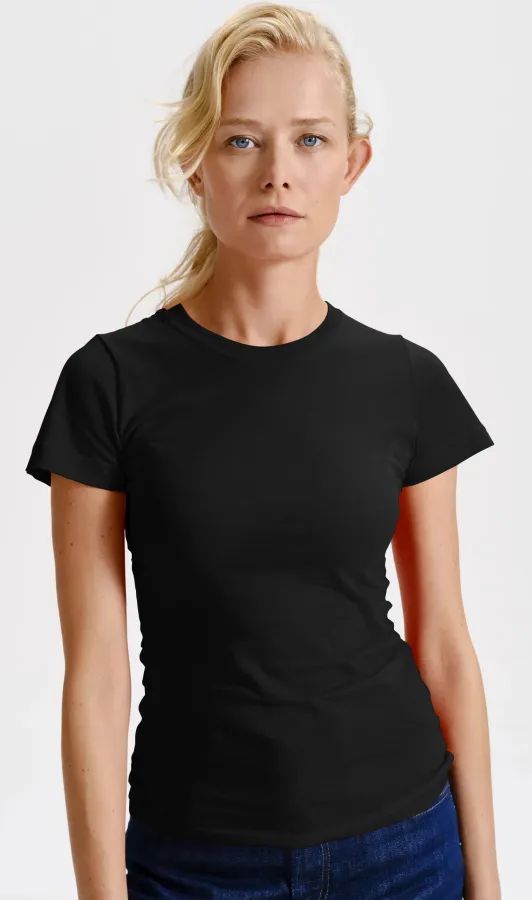 Damen klassisches T-Shirt, schwarz Damen klassisches T-Shirt, schwarz