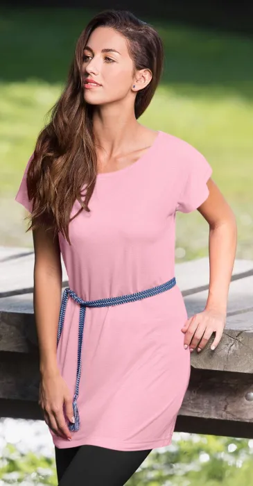 Damen langes T-Shirt/Kleid, rosa