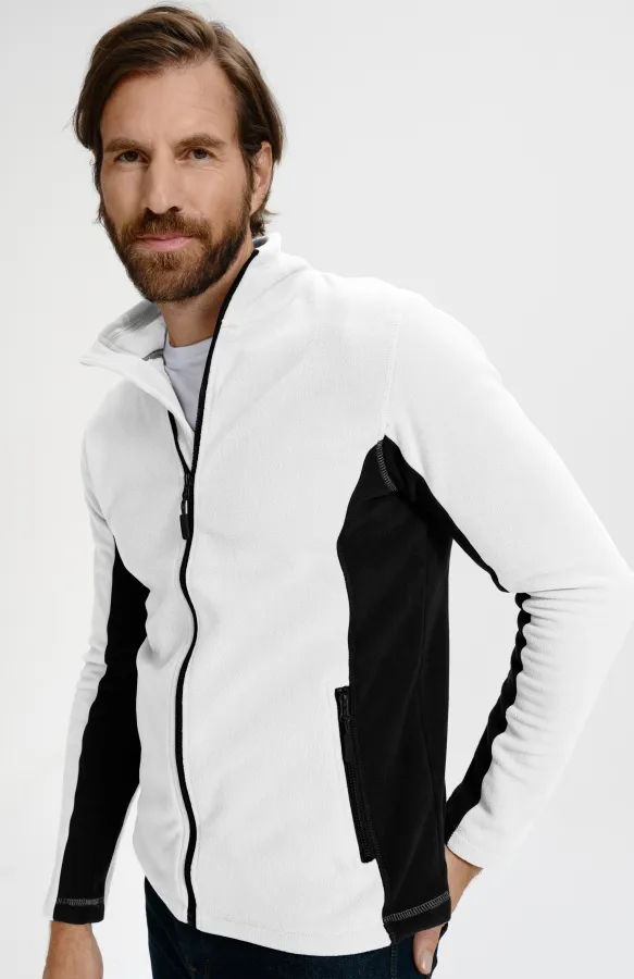 Fleece-Kontrastjacke für Herren, weiß Fleece-Kontrastjacke für Herren, weiß