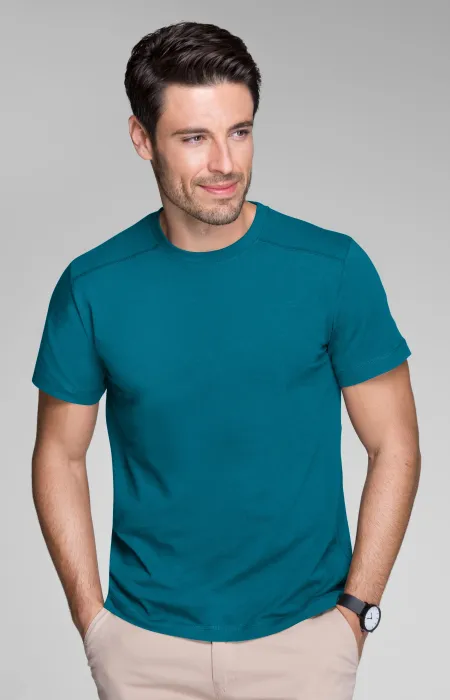 Herren T-Shirt verziert, petrol blue