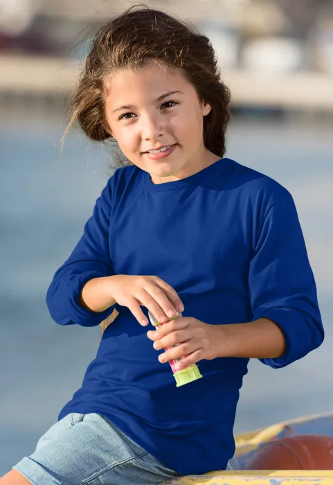 LangarmShirt für Kinder, königsblau