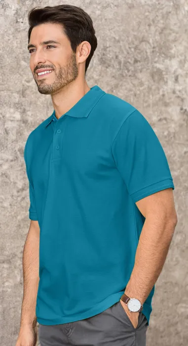 Loses Poloshirt der Männer, dunkles Türkis