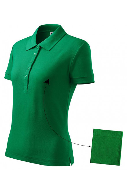 Damen einfaches Poloshirt, Grasgrün, einfarbige T-Shirts