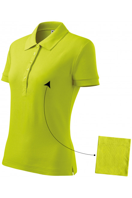 Damen einfaches Poloshirt, lindgrün, Damen-Poloshirts