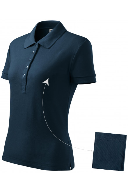 Damen einfaches Poloshirt, dunkelblau, T-Shirts mit kurzen Ärmeln