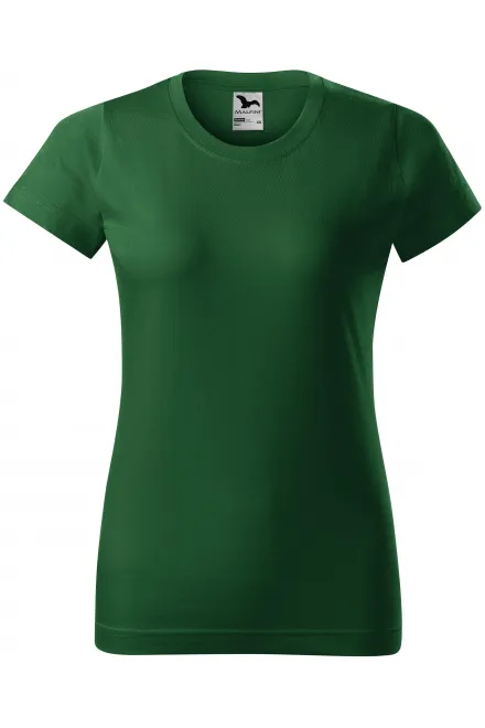 Damen einfaches T-Shirt - Flaschengrün, M