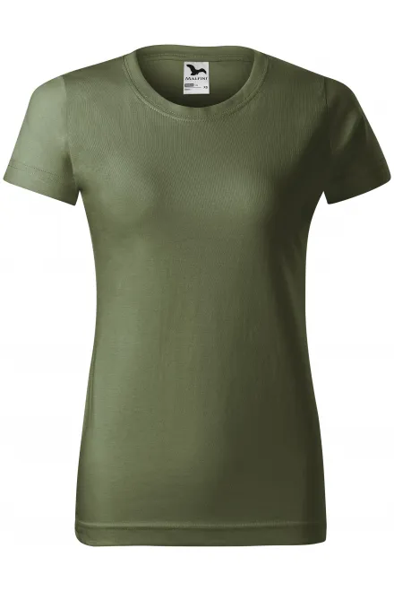 Damen einfaches T-Shirt - khaki, M