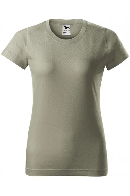Damen einfaches T-Shirt - helles Khaki, M