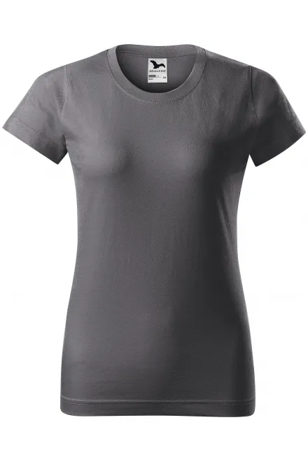 Damen einfaches T-Shirt - stahlgrau, M