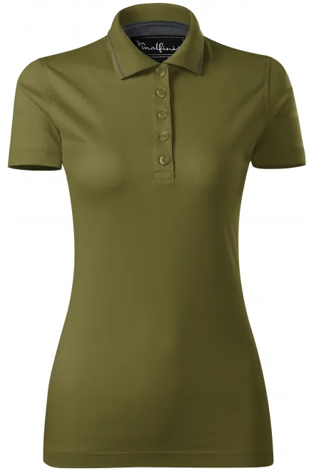 Damen elegantes mercerisiertes Poloshirt - Avocado, XS