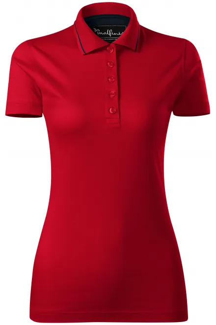 Damen elegantes mercerisiertes Poloshirt - formula red, XS