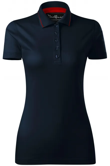 Damen elegantes mercerisiertes Poloshirt - dunkelblau, XS
