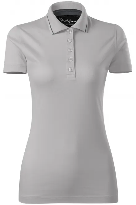 Damen elegantes mercerisiertes Poloshirt - Silber grau, XS