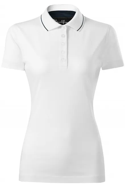 Damen elegantes mercerisiertes Poloshirt - weiß, XS