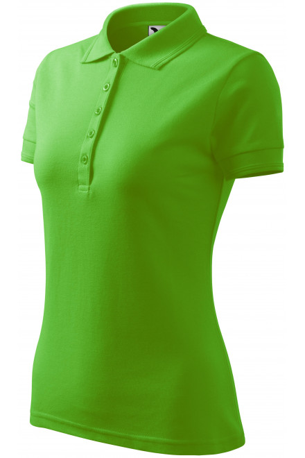 Damen elegantes Poloshirt, Apfelgrün, einfarbige T-Shirts