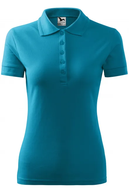 Damen elegantes Poloshirt - dunkles Türkis, S