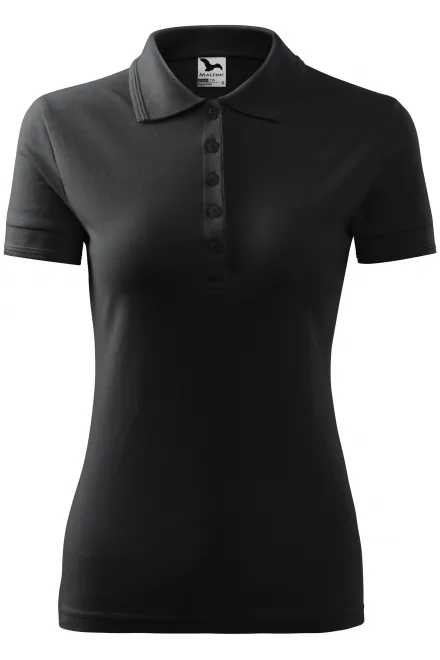 Damen elegantes Poloshirt - Ebenholz Grau, S