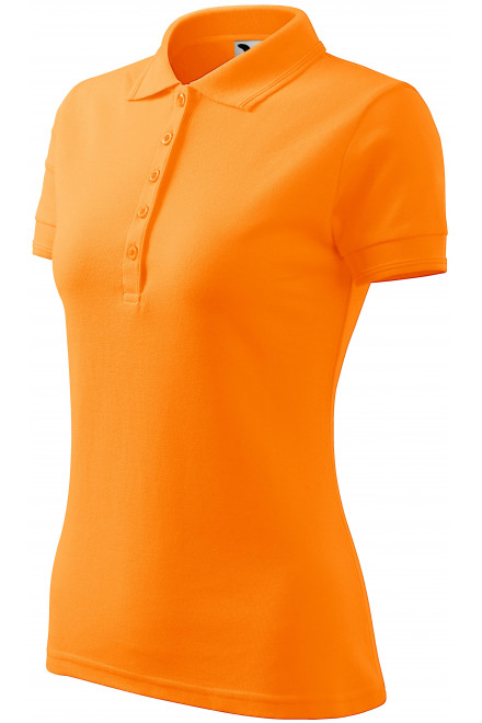 Damen elegantes Poloshirt, Mandarine, einfarbige T-Shirts