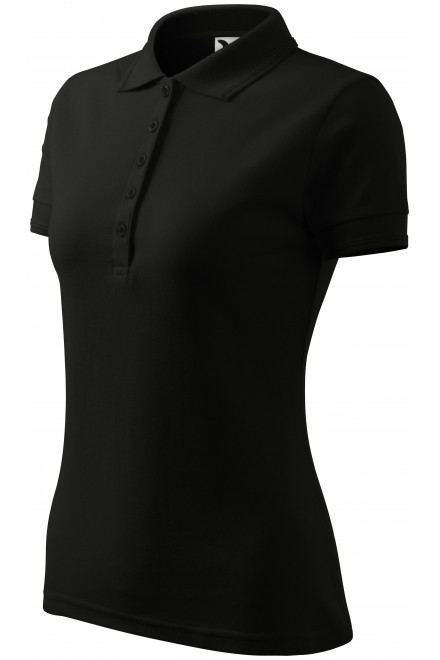 Damen elegantes Poloshirt, schwarz, Damen-Poloshirts