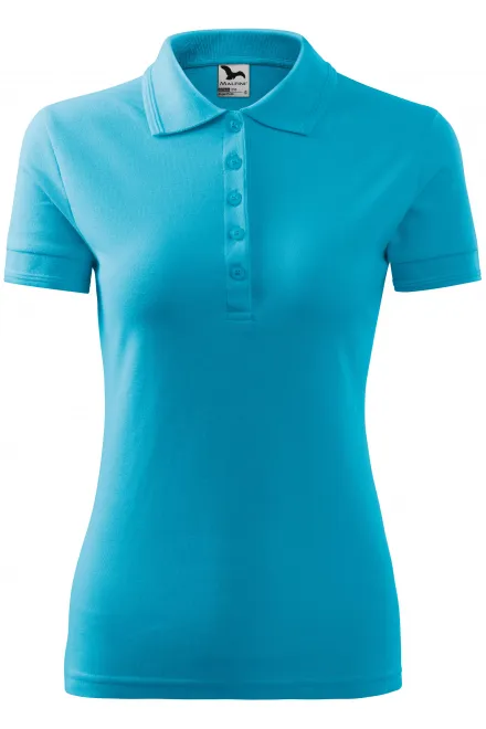 Damen elegantes Poloshirt - türkis, S
