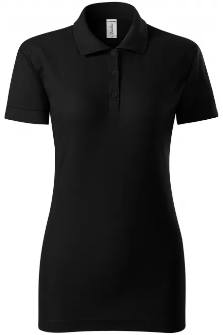Damen eng anliegendes Poloshirt - schwarz, M