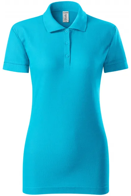 Damen eng anliegendes Poloshirt - türkis, M