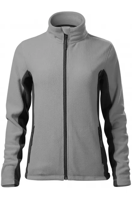 Damen Fleece-Kontrastjacke - hellgrau, XS