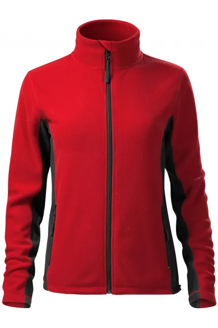 Damen Fleece-Kontrastjacke - rot, XS