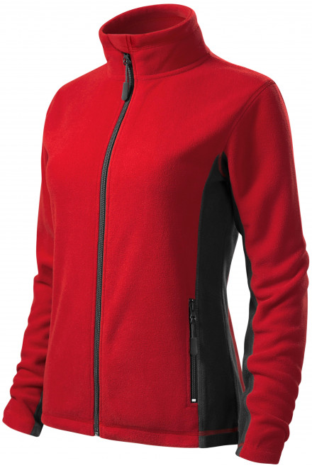 Damen Fleece-Kontrastjacke, rot, Damenjacken