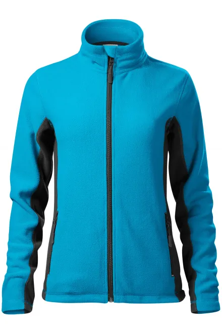 Damen Fleece-Kontrastjacke - türkis, XS