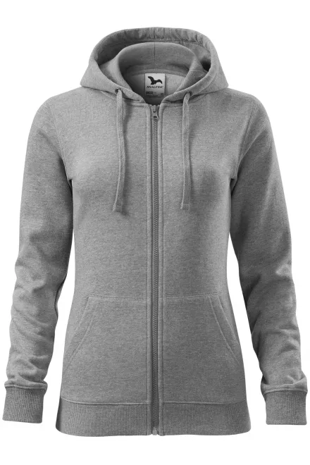 Damen Hoodie mit Kapuze - dunkelgrauer Marmor, M