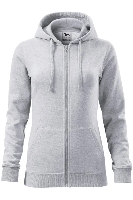 Damen Hoodie mit Kapuze - hellgrauer Marmor, M