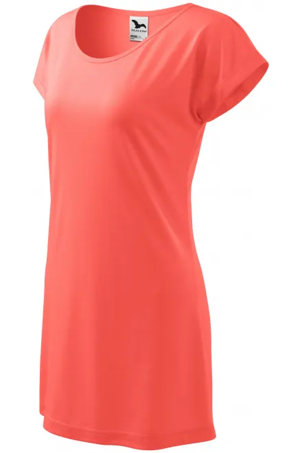 Damen langes T-Shirt/Kleid, koralle