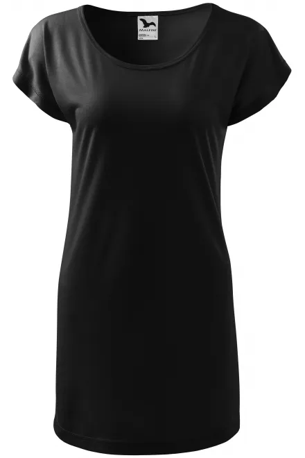 Damen langes T-Shirt/Kleid - schwarz, L