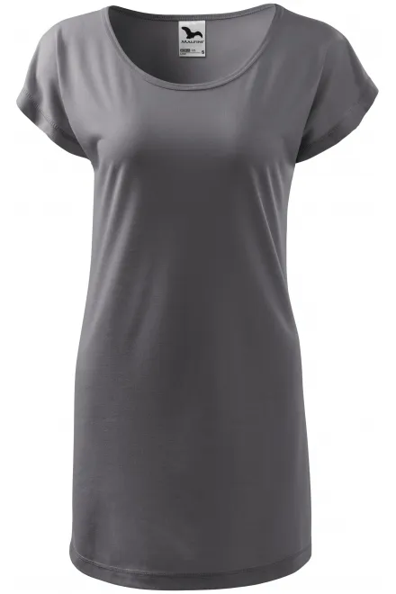 Damen langes T-Shirt/Kleid - stahlgrau, L