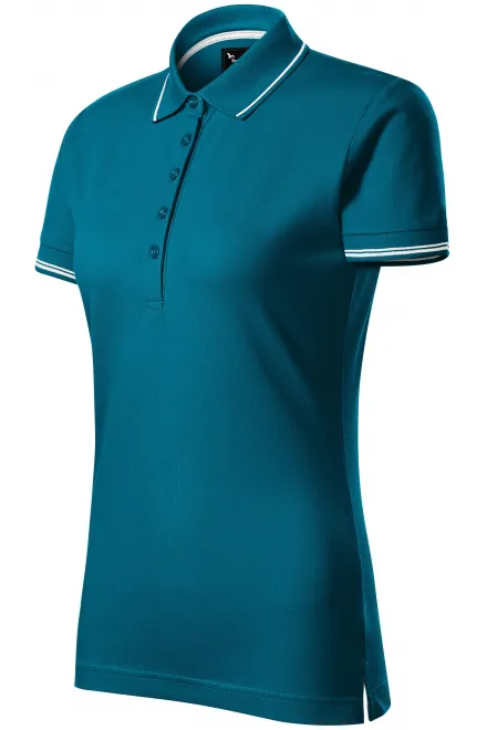 Damen Poloshirt mit kurzen Ärmeln, petrol blue