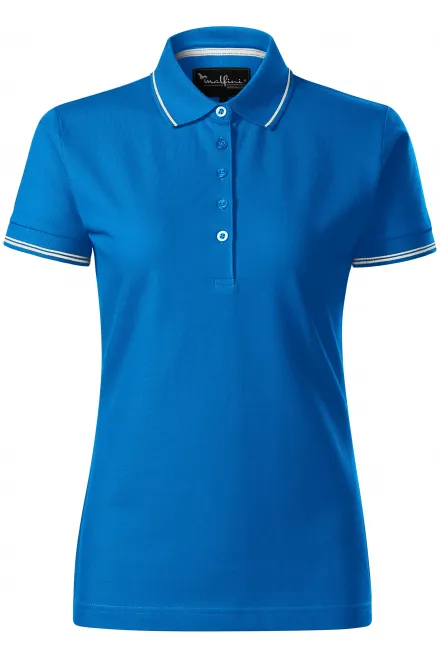 Damen Poloshirt mit kurzen Ärmeln - meerblau, M