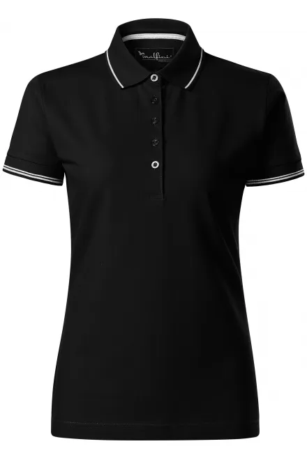 Damen Poloshirt mit kurzen Ärmeln - schwarz, M