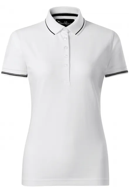 Damen Poloshirt mit kurzen Ärmeln - weiß, M