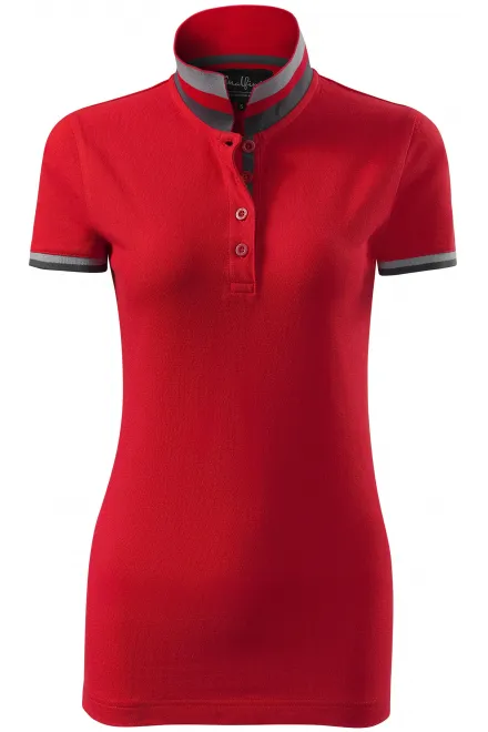 Damen Poloshirt mit Stehkragen - formula red, S