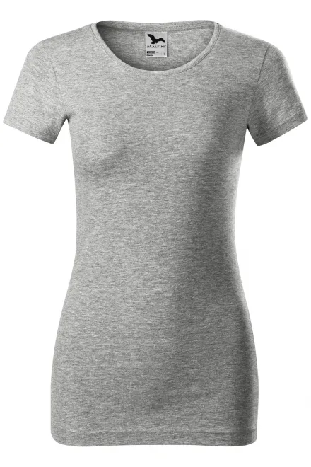 Damen Slim Fit T-Shirt - dunkelgrauer Marmor, XS